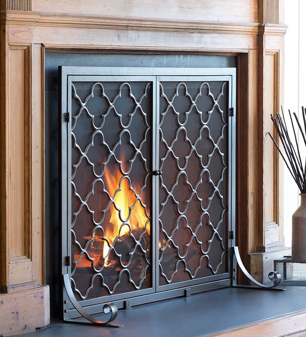 Fireplace Screen Lattice Pattern Door